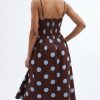 robes longues marron à pois brown habillée coton nuisette en majoritaire élégante robe à pois bleus coupe midi pour femme
